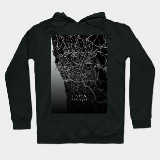 Porto Portugal City Map dark Hoodie